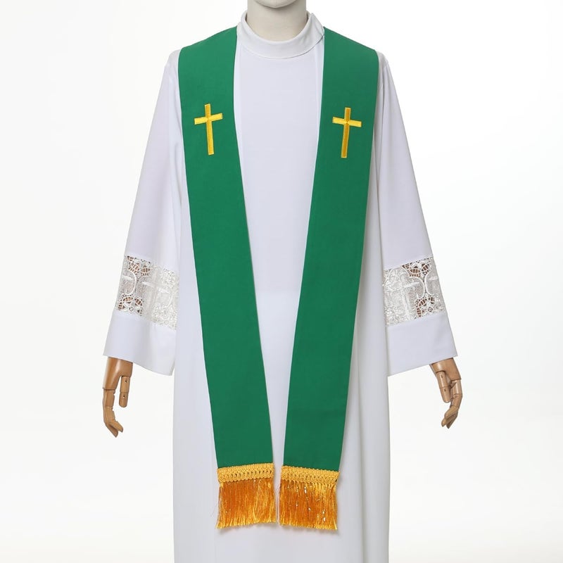 BLESSUME Church Clergy Pastor Cross Embroidered Stole - Image 2